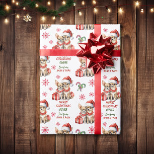 Papier Cadeau Deux Chiens Chihuahua Noël
