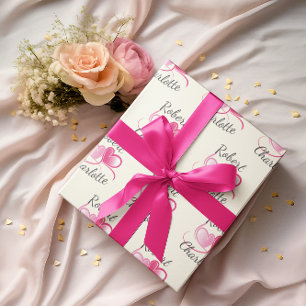Papier Cadeau Deux coeurs se rencontrent en un Mariage personnal
