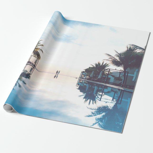 Papier Cadeau Deux personnes au bord de la piscine (Déroulé)