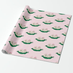 Papier Cadeau Deux pois dans une cosse jumelle des bébés
