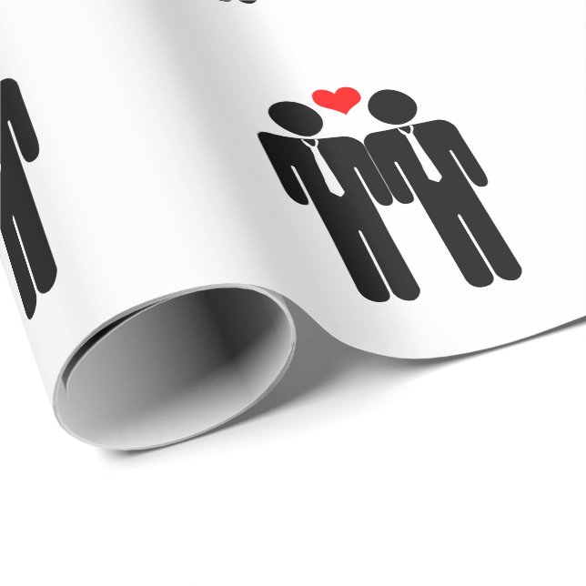 Papier Cadeau Deux Salles En Mariage Cravate (Coin rond)