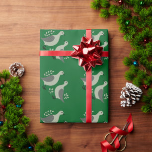 Papier Cadeau Deux tourterelles Pochoir découpé Style Rétro 8