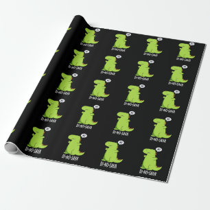 Papier Cadeau Di-no-saur Blagues de dinosaure drôle Fond sombre