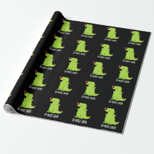 Papier Cadeau Di-nose-saur Funny Dinosaur Pun Dark BG