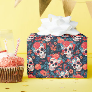 Papier Cadeau 💀 Día de Muertos, crâne à sucre