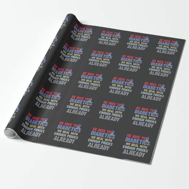 Papier Cadeau Diabète amusant Rude Insulin Guerrier diabétique (Déroulé)