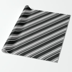 Papier Cadeau Diagonal Grandes Noires