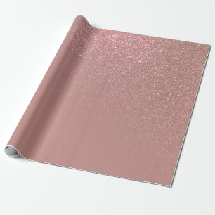 Papier Cadeau Diagonal Rose Gold Parties scintillant Dégradé Omb