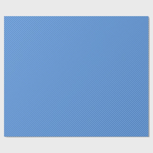 Papier Cadeau Diagonale bleue triée (Plat)