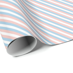 Papier Cadeau Diagonale rose, bleu et blanc