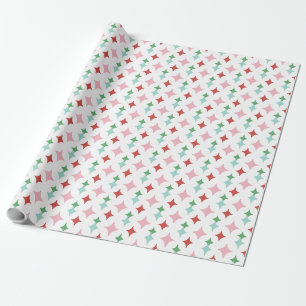 Papier Cadeau Diamant Centré Rétro Noël Pastel
