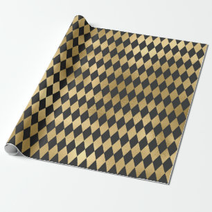 Papier Cadeau Diamant gris et huile d'or