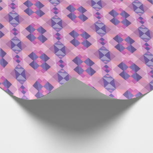 Papier Cadeau Diamant rose et violet Formes géométriques motif