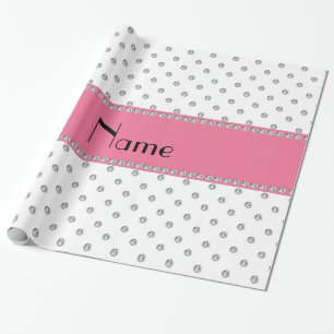Papier Cadeau Diamants blancs nommés personnalisés
