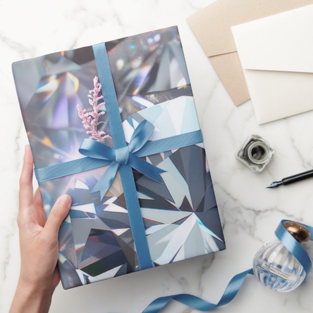 Papier Cadeau Diamants clairs brillants  (Cadeaux)