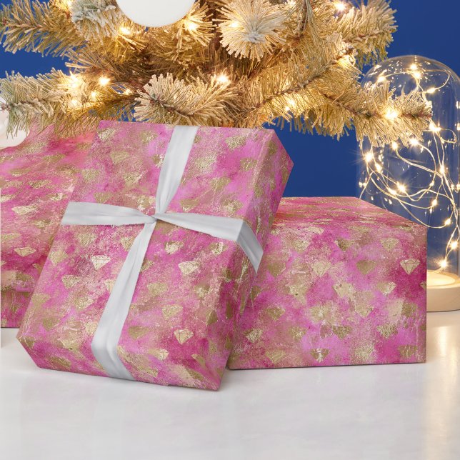 Papier Cadeau Diamants de glam rose Girls (Vacances)