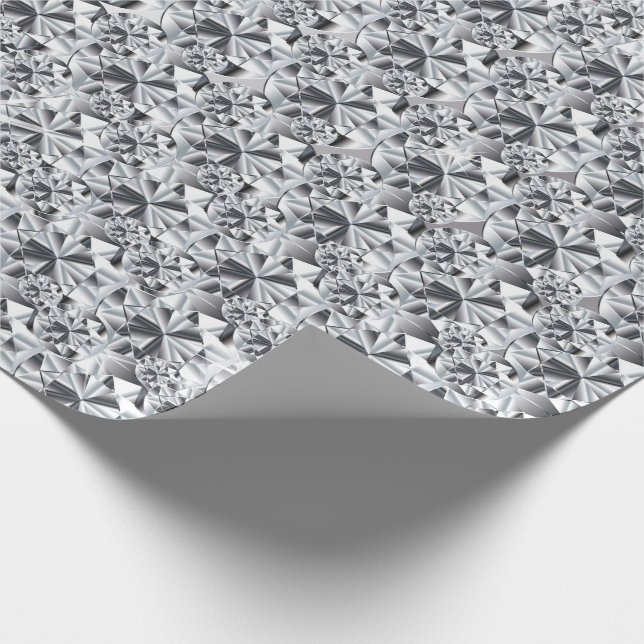 Papier Cadeau Diamants de luxe design argent (Coin)