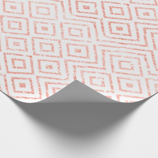 Papier Cadeau Diamants roses de parties scintillantes d'or (Coin)