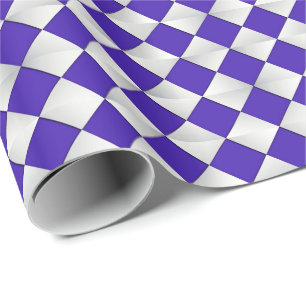 Papier Cadeau Diamants Satinés du Milieu du Siècle - cobalt et b