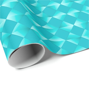 Papier Cadeau Diamants satinés du milieu du siècle - turquoise &