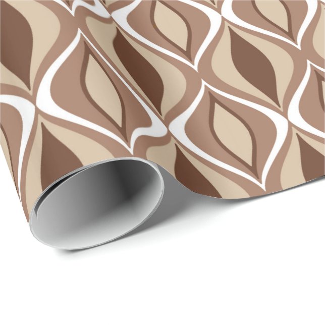 Papier Cadeau Diamants, Taupe et brun modernes de la moitié du (Coin rond)