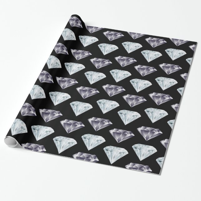 Papier Cadeau Diamond Motif Bling Boule cadeau de luxe cher (Déroulé)