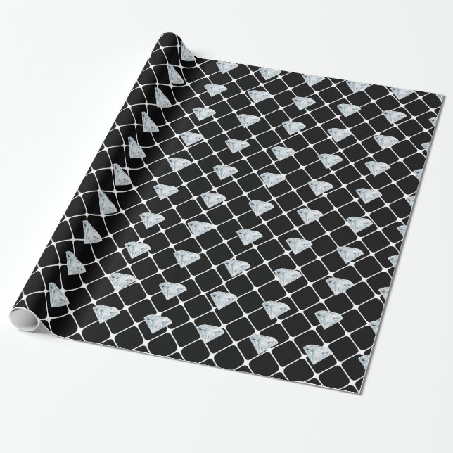 Papier Cadeau Diamond Motif Bling concepteur de boules à l'air (Déroulé)