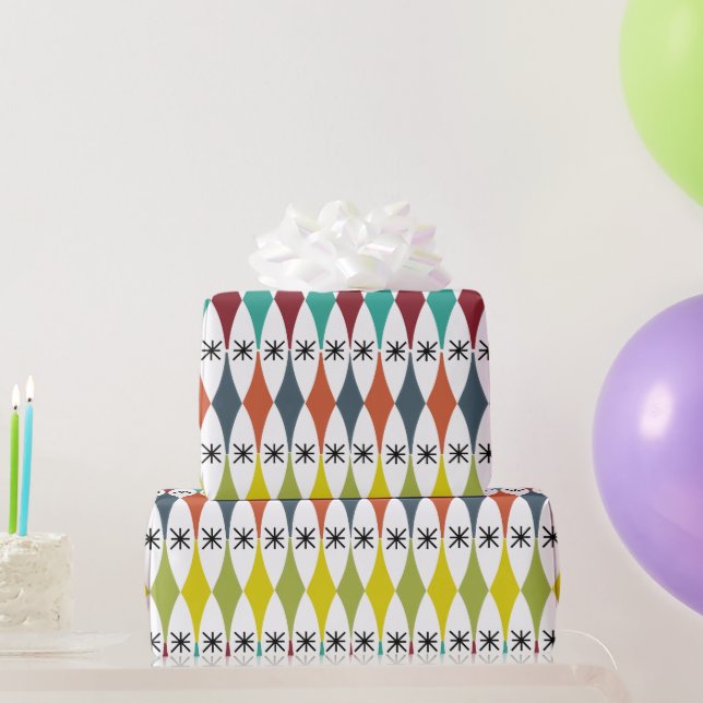 Papier Cadeau Diamonds and Starbursts  (Cadeaux de fête)