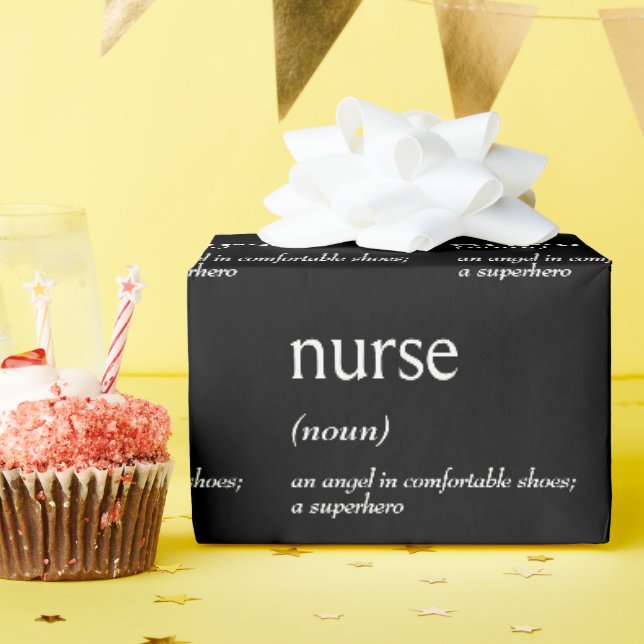 Papier Cadeau Dictionary Definition of a NURSE (Fête d'anniversaire)