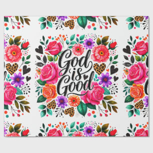 Papier Cadeau Dieu est bon Religieux Christian Enveloppement Pap