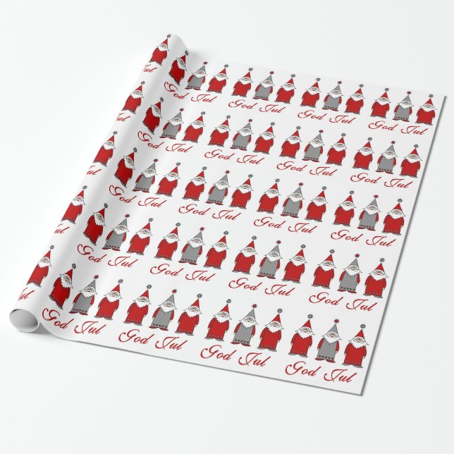 Papier Cadeau Dieu juillet/Tomten drôle mignon (Déroulé)