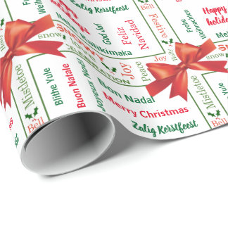 Papier Cadeau Différentes langues de Joyeux Noël