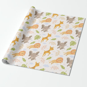 Papier Cadeau Différents Animaux Décoratifs