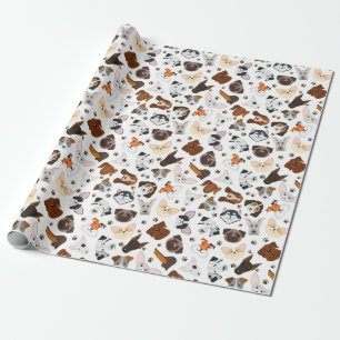 Papier Cadeau Différents chiens de races motif