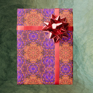 Papier Cadeau Digital Mandala Orange Blue et Purple