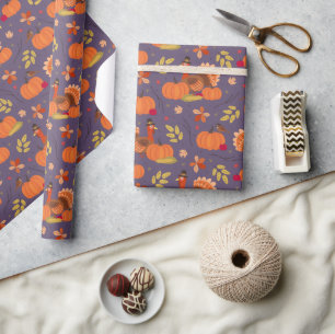 Papier Cadeau Dinde de Thanksgiving