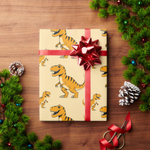 Papier Cadeau dino t-rex motif