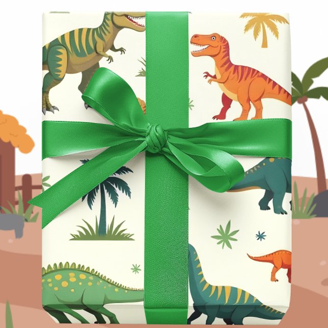 Papier Cadeau Dinos Peints (Créateur téléchargé)