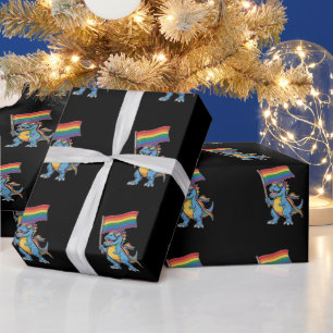 Papier Cadeau Dinosaur T Rex Gay pride LGBTQ Ally Rainbow
