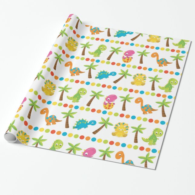 Papier Cadeau Dinosaure adorable (Déroulé)