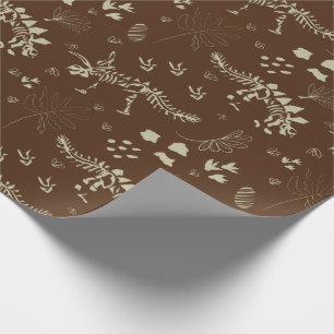 Papier Cadeau Dinosaure de crevaison fossile Brown et beige