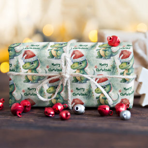 Papier Cadeau Dinosaure de Noël