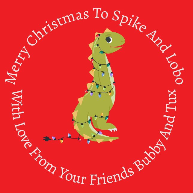 Papier Cadeau Dinosaure de Noël personnalisé (Créateur téléchargé)