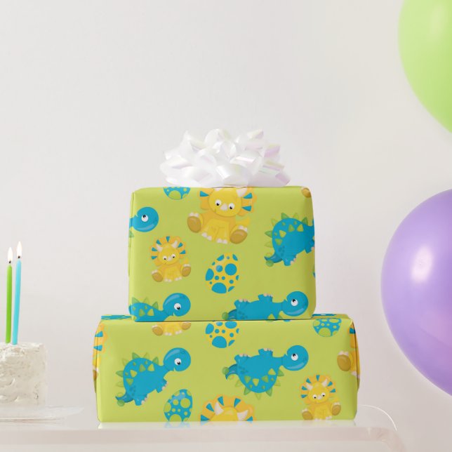 Papier Cadeau Dinosaure et papier d'emballage préhistorique aux  (Cadeaux de fête)