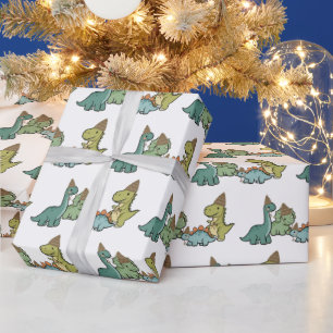Papier cadeau dinosaure mignon