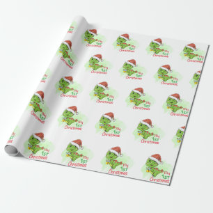 Papier Cadeau dinosaure mon 1er noël