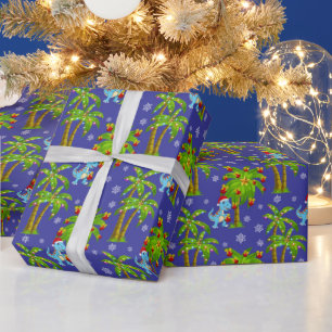 Papier Cadeau Dinosaure préhistorique fête de Noël envelopper