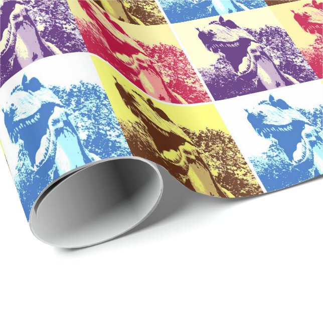Papier Cadeau Dinosaure T-Rex (Coin rond)