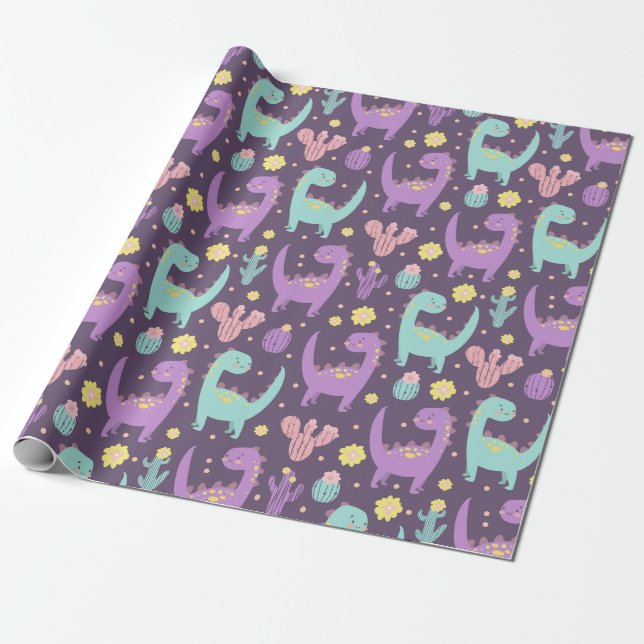 Papier Cadeau Dinosaures (Déroulé)