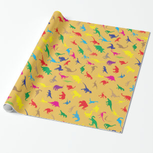 Papier Cadeau Dinosaures colorés